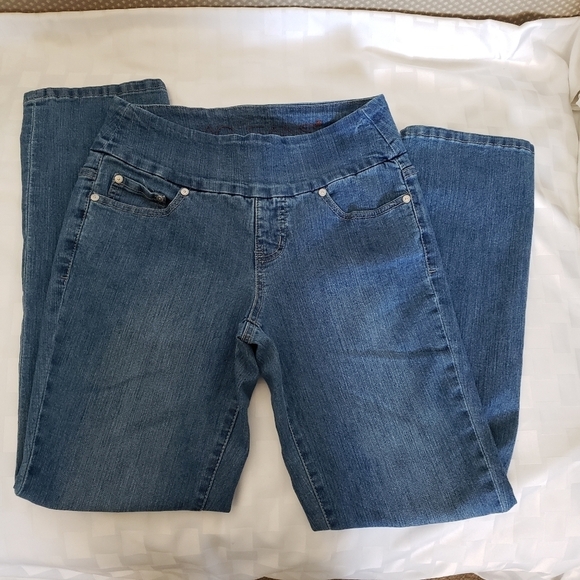 JAG Pull-On Wide Waist Band Straight Leg Jeans Size XS - Picture 2 of 7